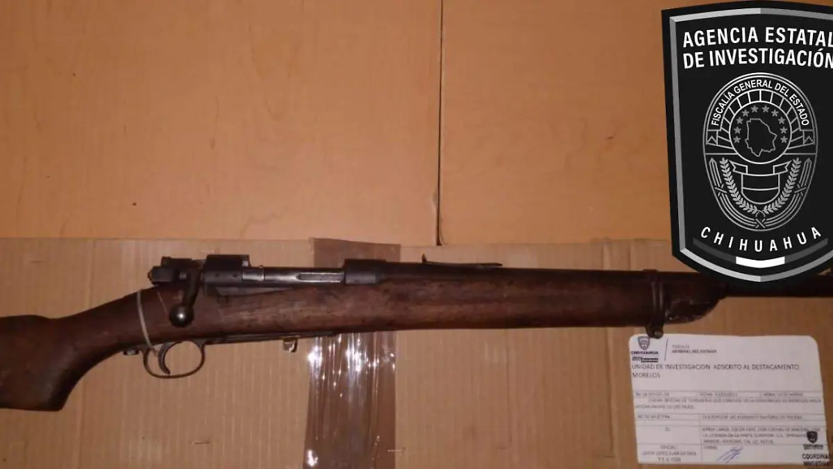 Rifle decomisado en "Los Tajos"