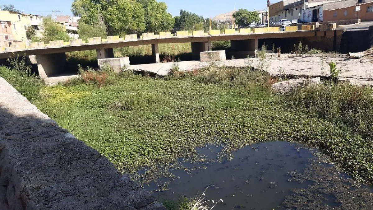 AGUA...Foto del cause del Rio _San Gregorio_, actualmente forma parte de la vialidad del río Parral