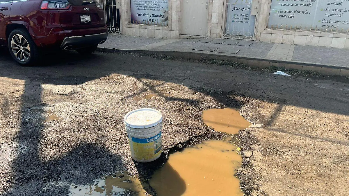 Baches en calle Constitución