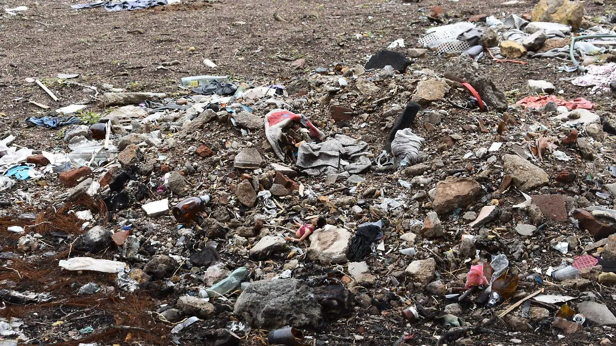 Múltiples desechos en inmediaciones de Presa