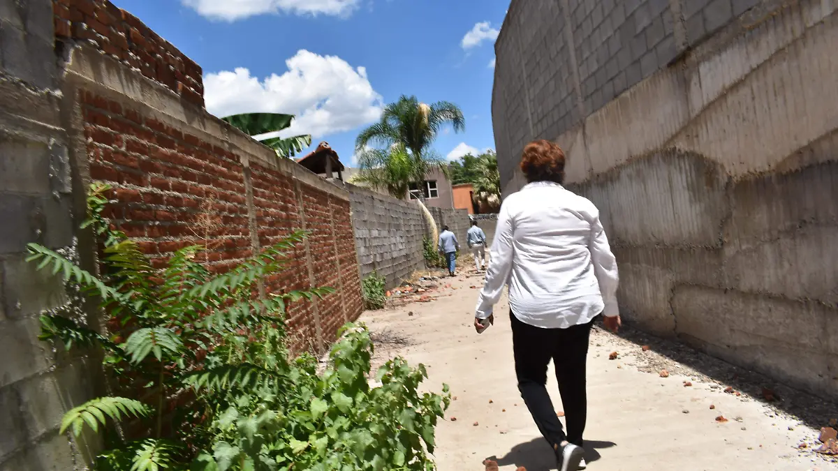 alamillo 48. Personal de Conagua inspecciona el canal del Alamillo que ya fue invadido en con bardas de propiedades.