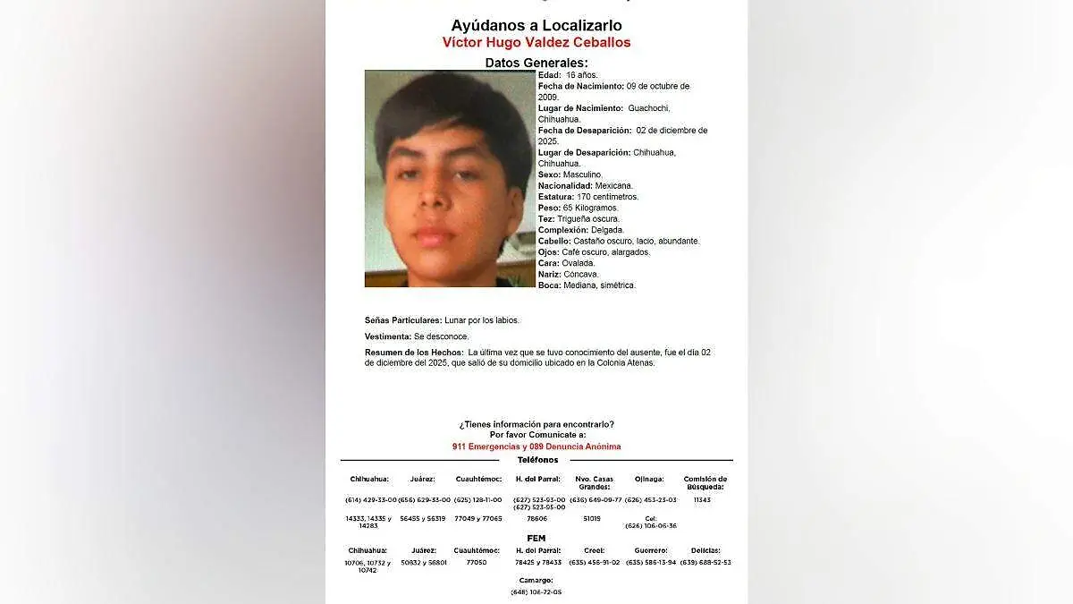 DESAPARECIDO VICTOR HUGO