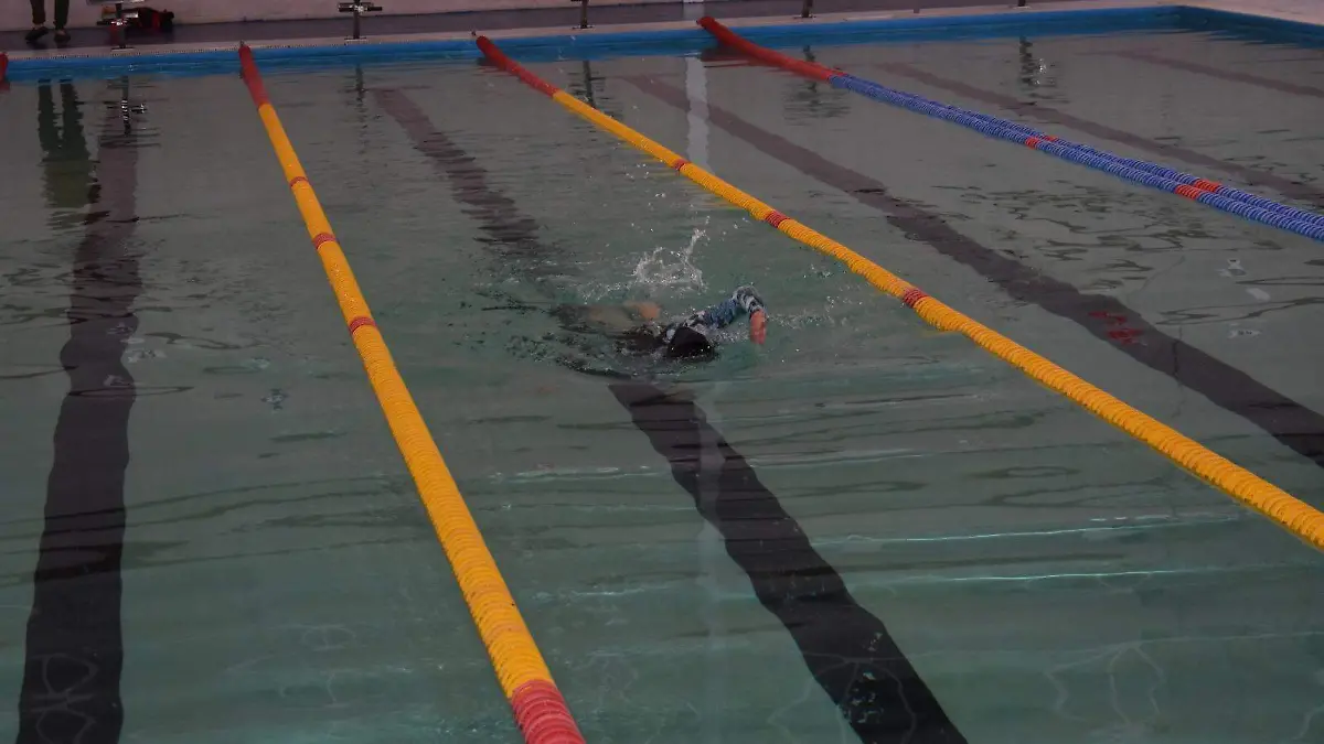 Nadadores en la alberca semiolimpica