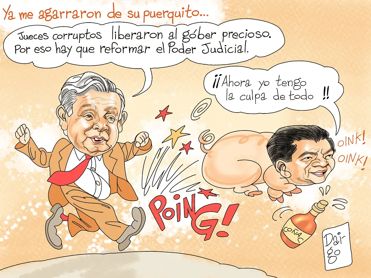 Ya me agarraron de su puerquito...