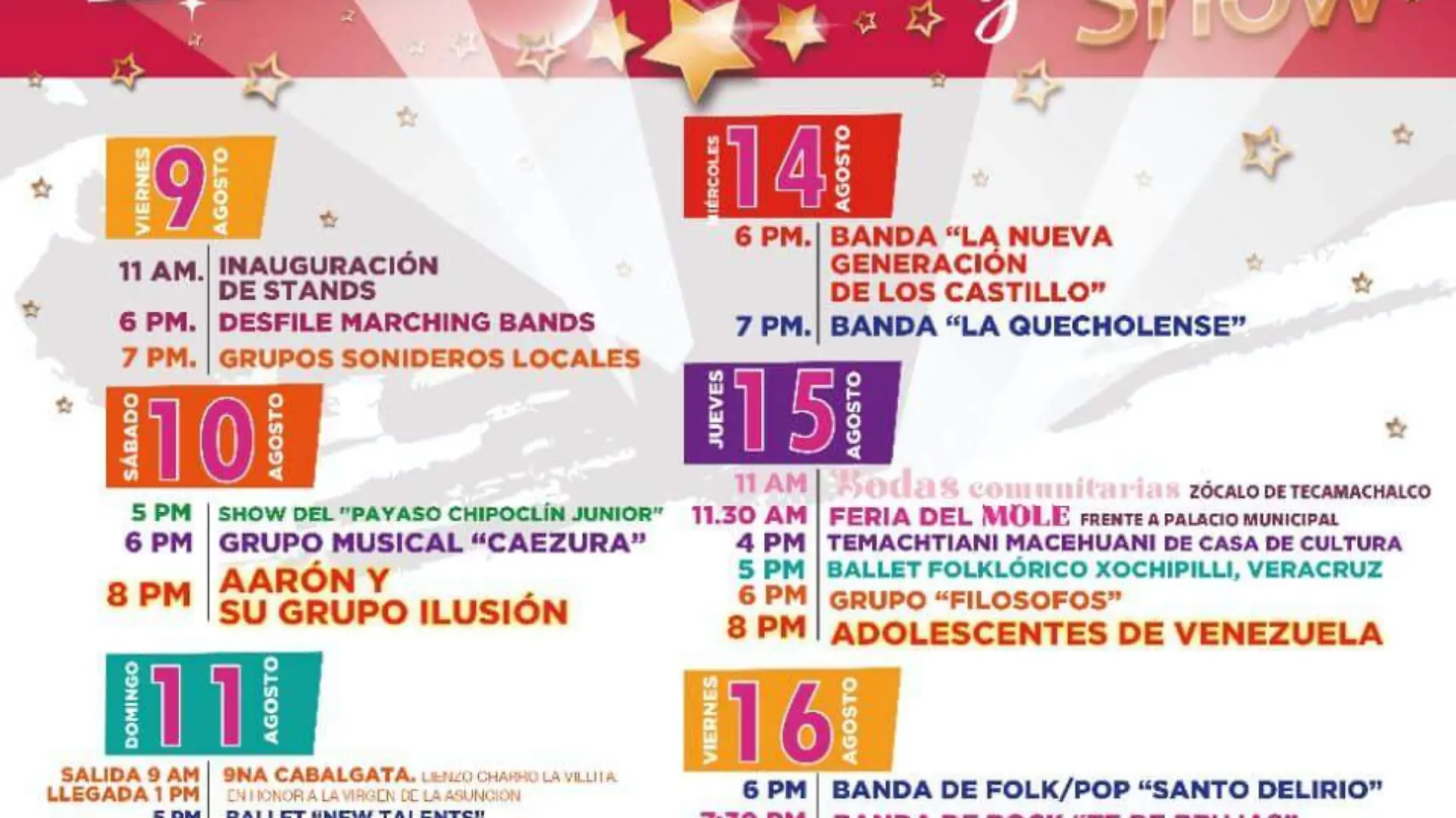 Cartelera de la Fiesta Patronal. Foto: Facebook H