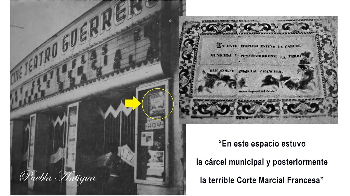la placa que estaba en la entrada del Cine Guerrero e indicaba que ahí estuvo la cárcel municipal 