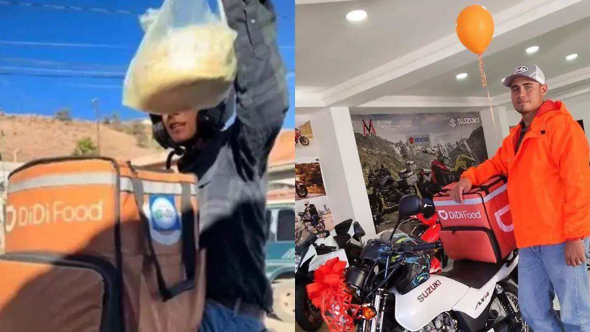 DiDi le regala moto a repartidor que entregaba pedidos en caballo