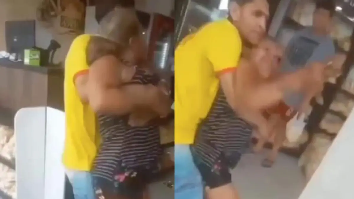 Mujer hace destrozos en panadería porque la empleada le dijo mi amor a su esposo