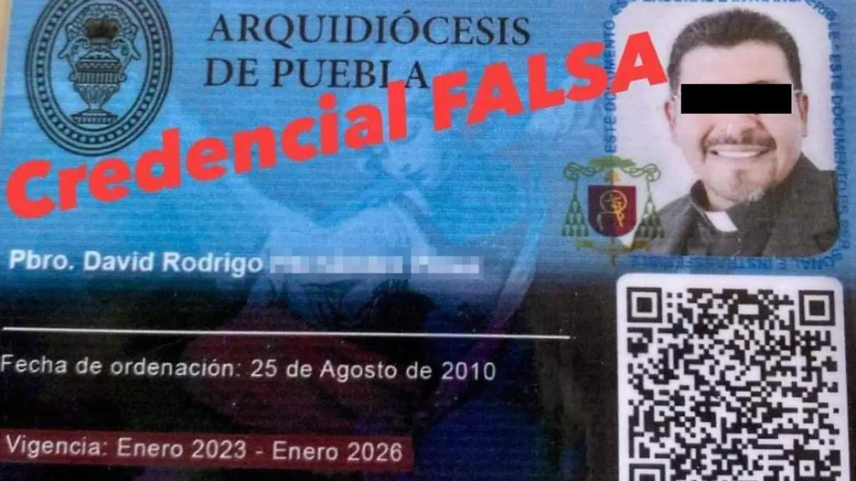 La Arquidiócesis de Puebla y la Compañía de Jesús (Jesuitas en México), alertaron sobre la presencia de un hombre que falsificó documentación