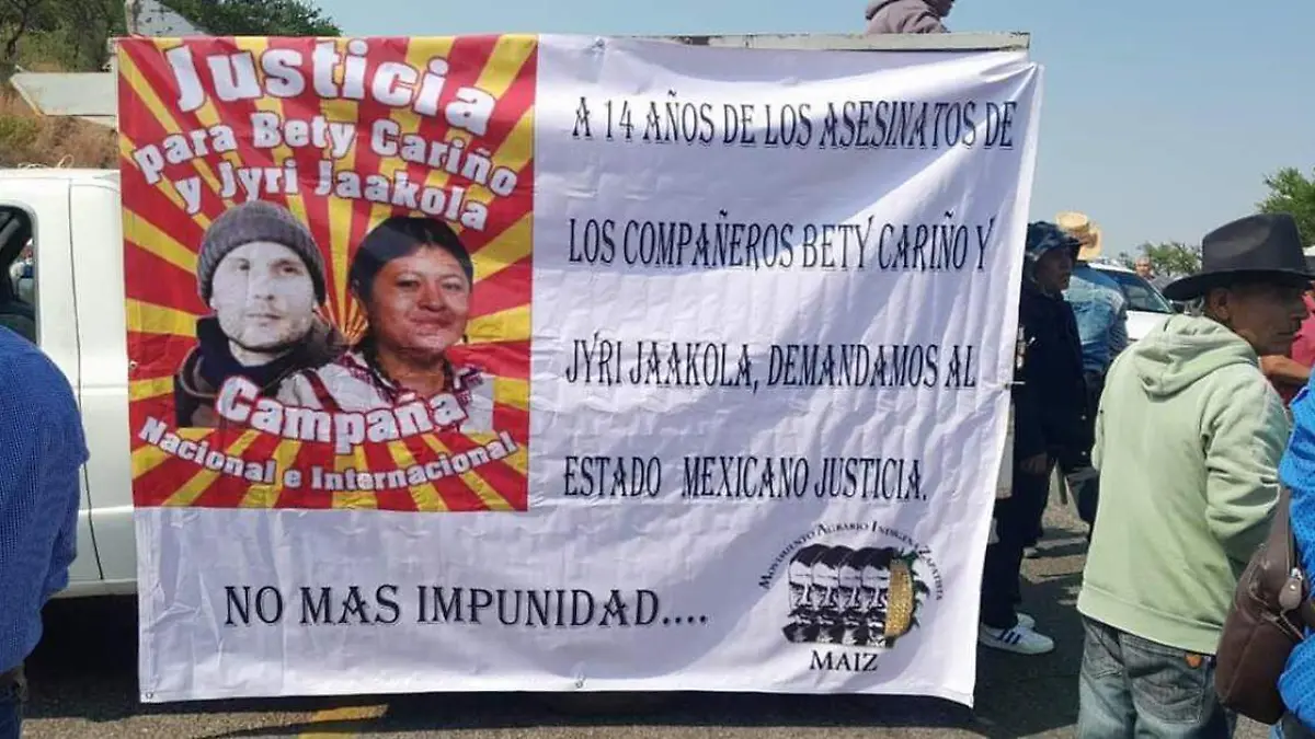 Conmemoración del 14 aniversario luctuoso de Bety Cariño, activista originaria de Chila de las Flores