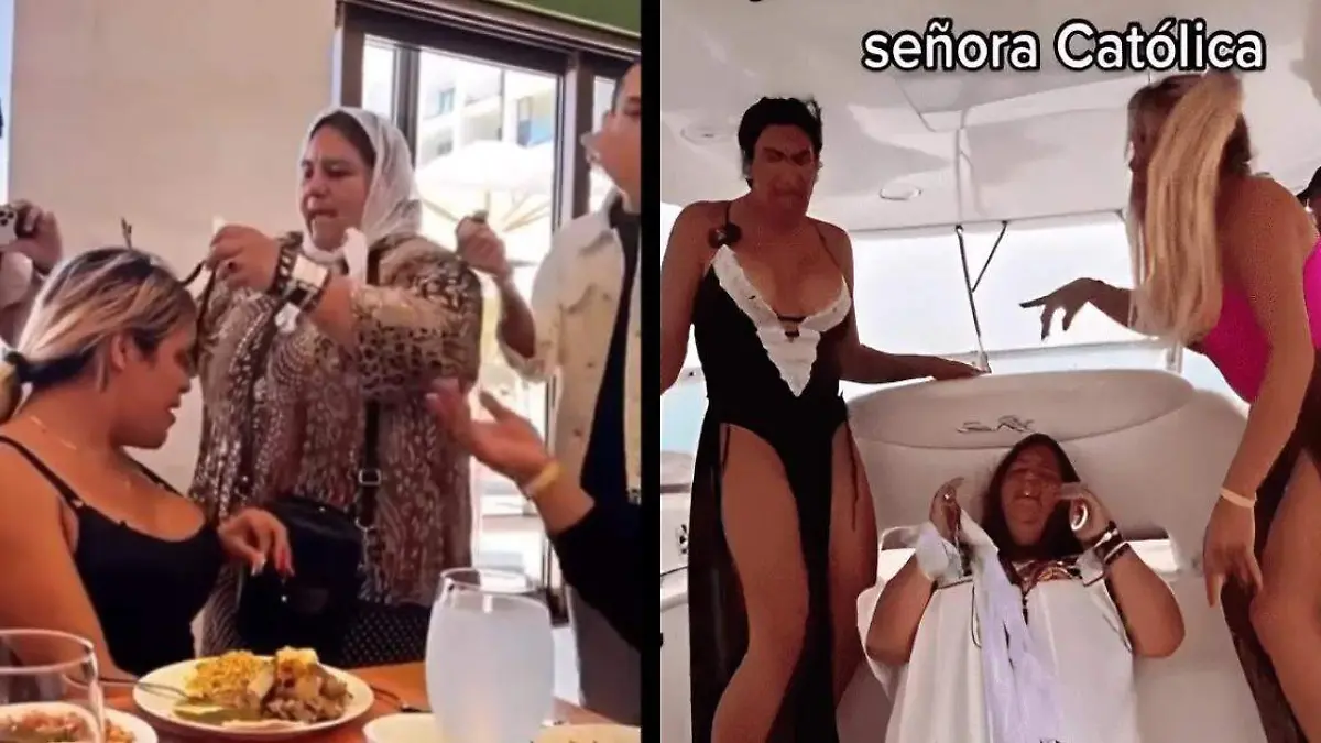 Doña Católia es captada de fiesta con Las Perdidas