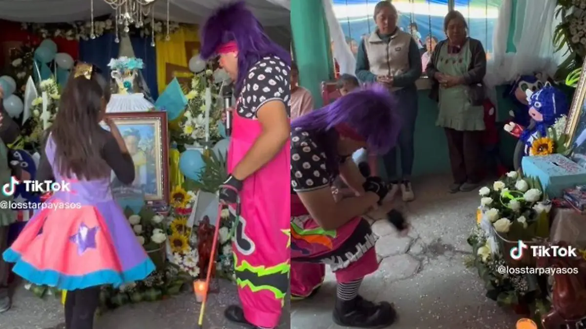 Payasos se presentan en funeral 