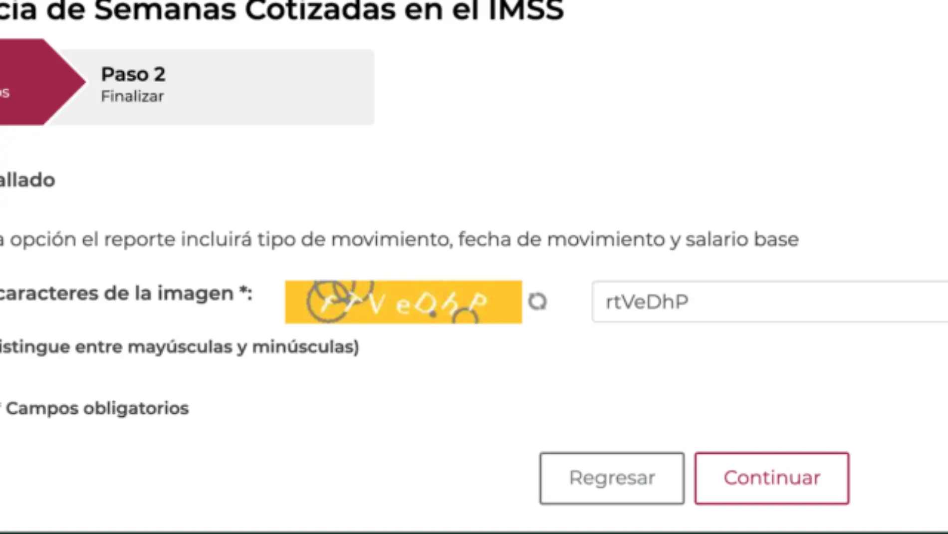 Tendrás que marcar el cuadro donde dice “Reporte detallado”