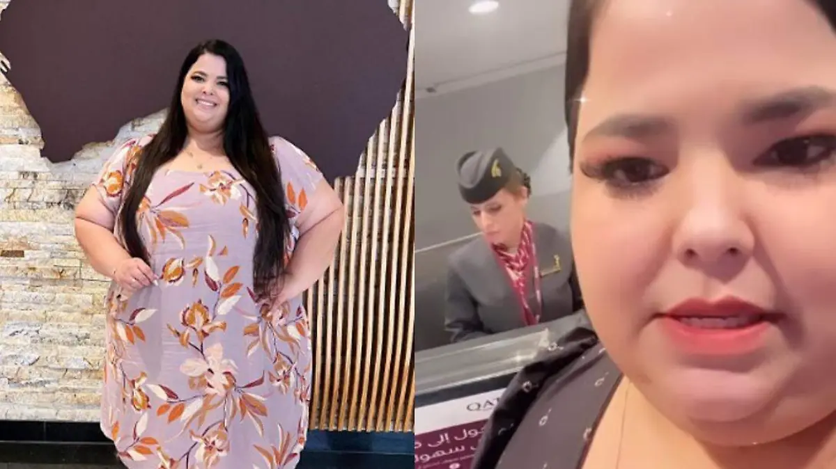 Modelo de talla grande discriminada en vuelo