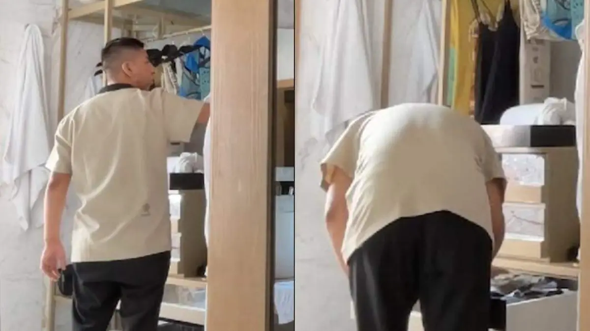 empleado de hotel es captado revisando objetos de turista