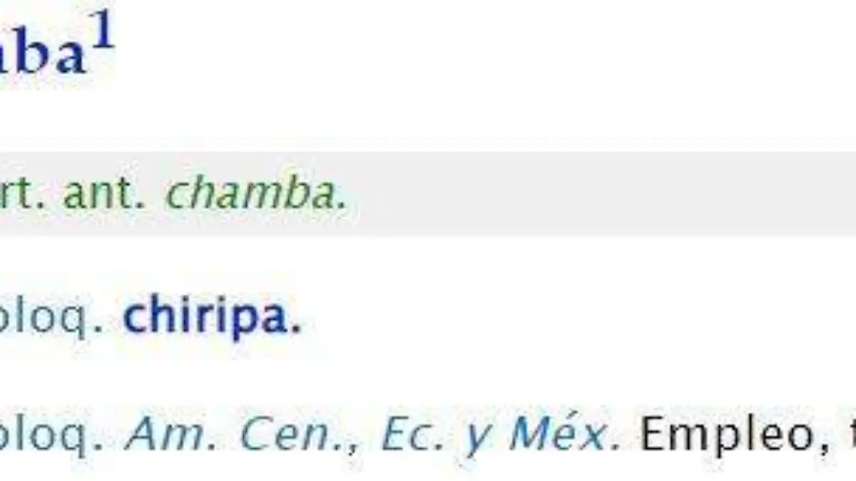 Chamba según RAE