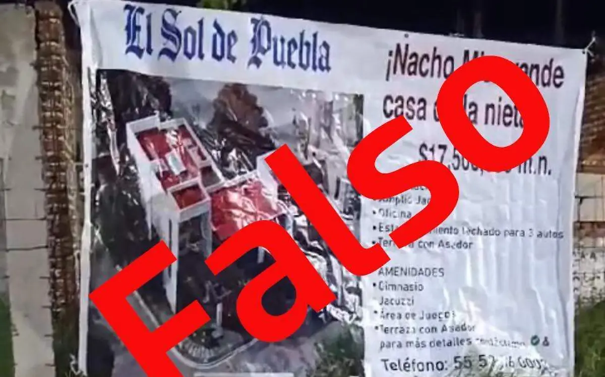 Lona con imagen de El Sol de Puebla