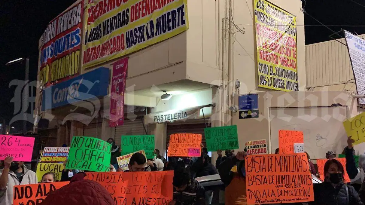 Manifestación Mercado Amalucan