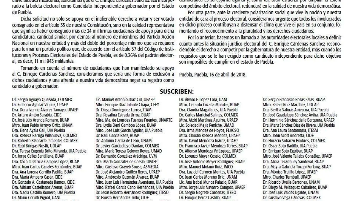 desplegado cárdenas