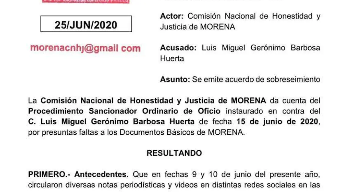Resolución Barbosa CNHJ