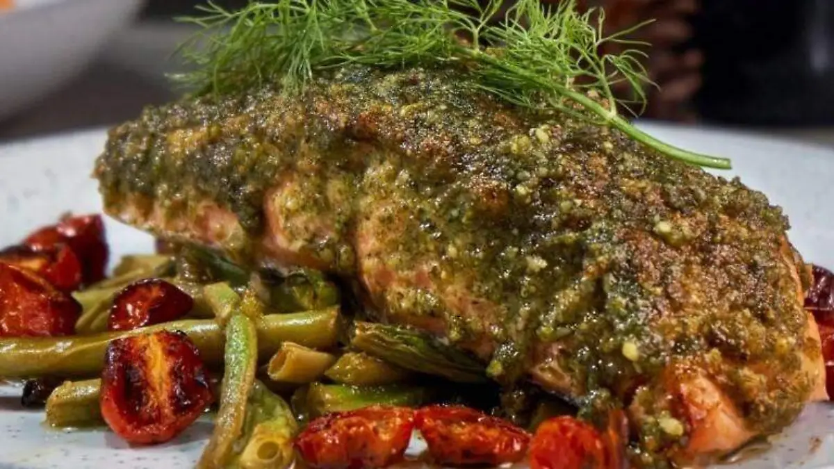 Salmon-al-Pesto-de-Eneldo.Chef-Reina-Corral