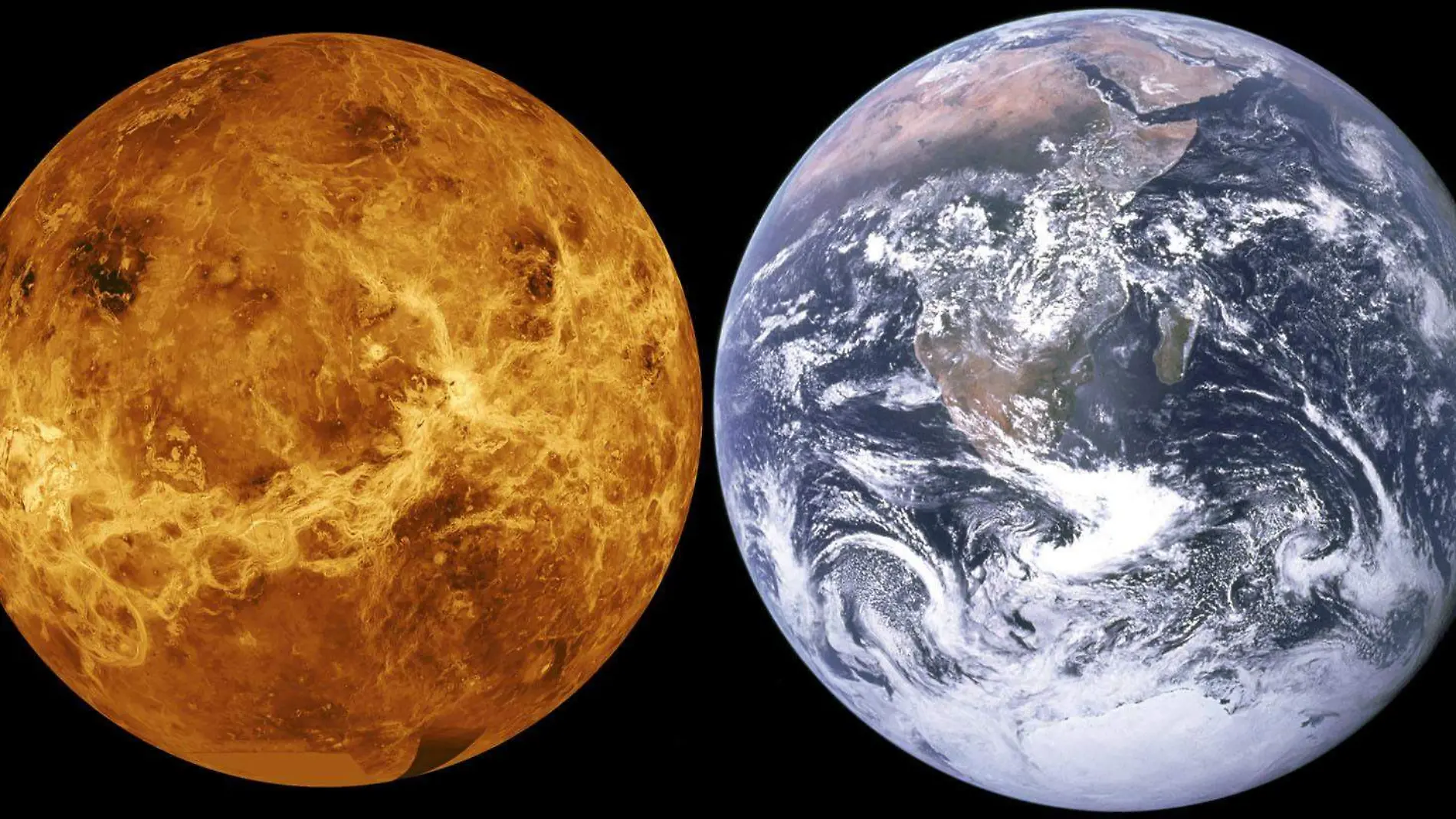 Comparación entre Venus y la Tierra