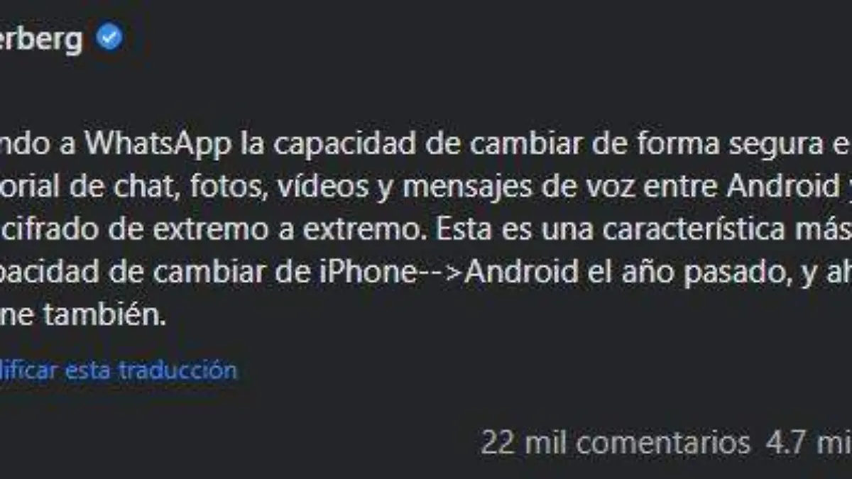 A través de su cuenta oficial de Facebook que Mark Zuckerberg hizo el anuncio de esta nueva función