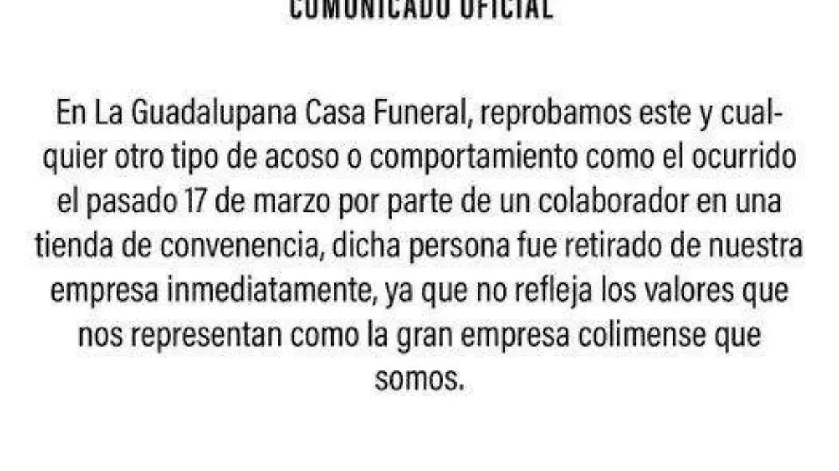 La empresa para la que trabajaba el acosador, emitió un comunicado
