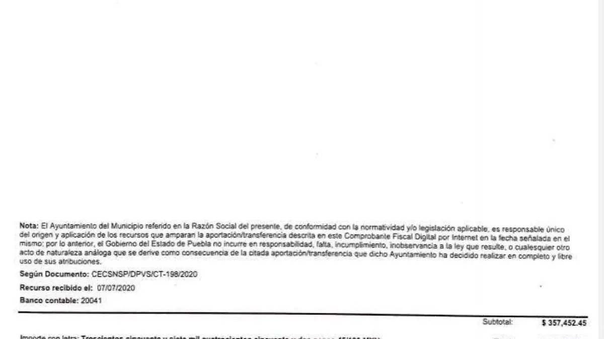 Adeudo cereso Tehuacán