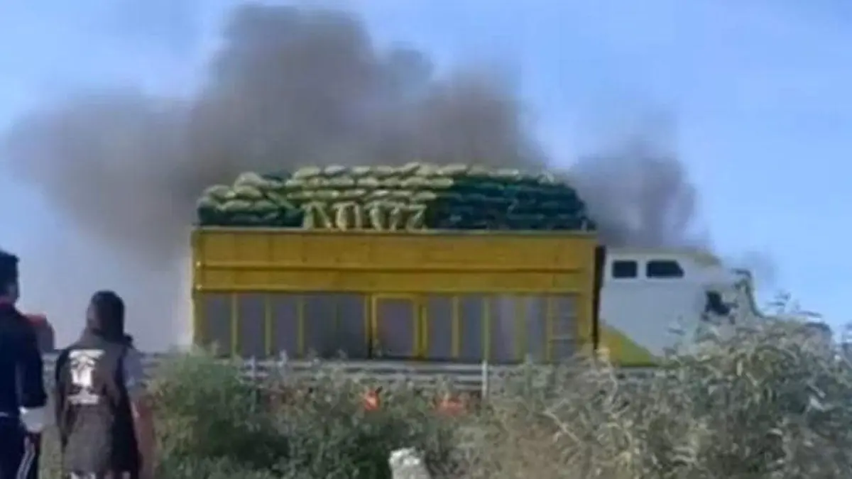 se incendia torton sobre la autopista