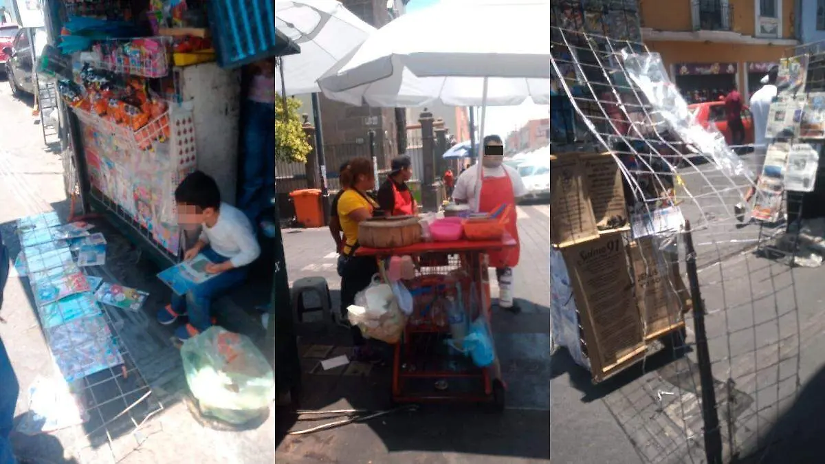 Junto a su padre y frente a sus dos hijos menores de edad, una voceadora del Centro Histórico de la ciudad de Puebla, fue agredida