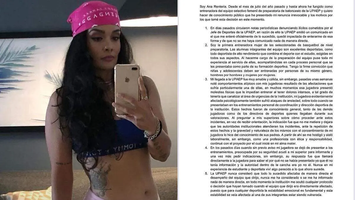 Ana Rentería renuncia tras difundirse presuntao caso de acoso secual 