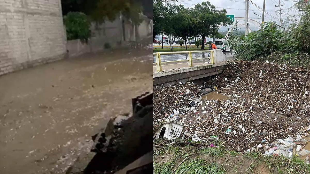 se desborda dren de Valsequillo a la altura de la avenida socorro romero 