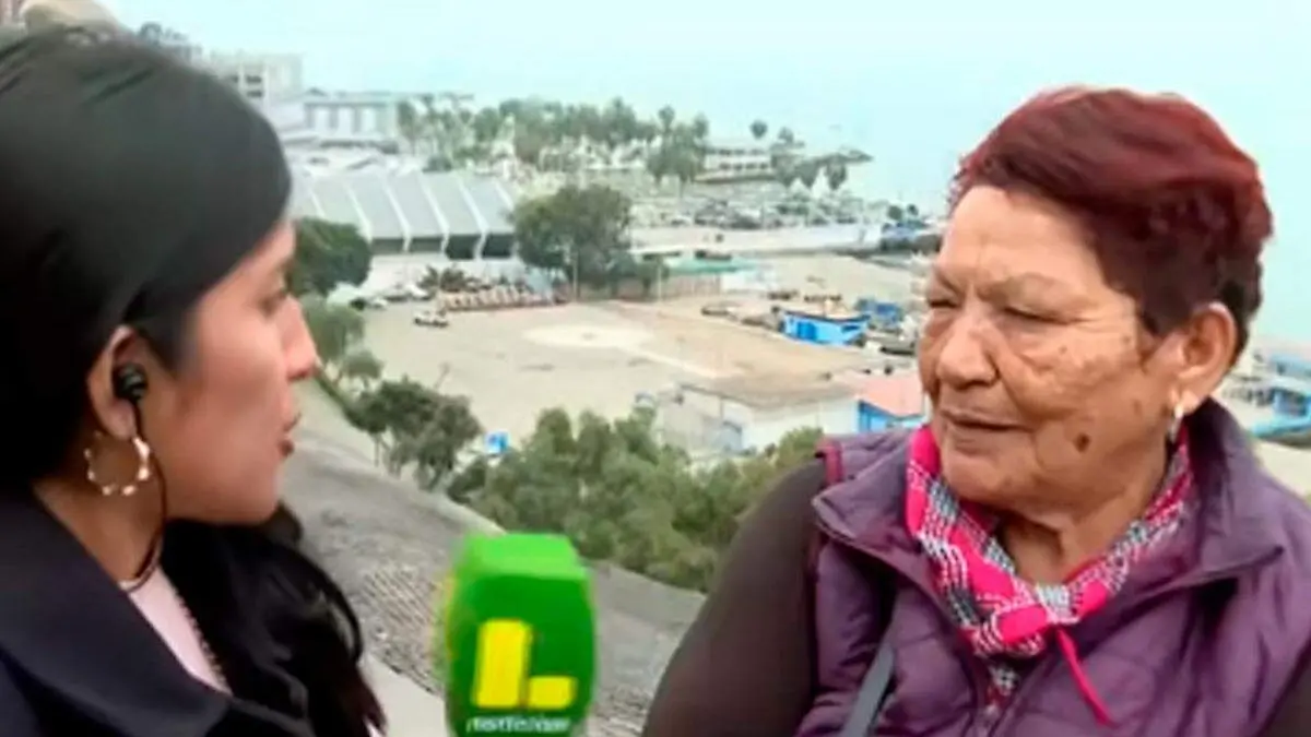 abuelita es entrevistada por un canal de noticias en Peru