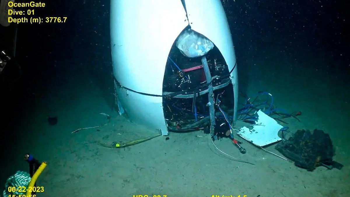 Restos de la nave Titan de OceanGate en el fondo del mar
