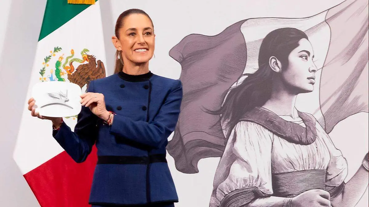 Claudia Sheinbaum presenrta el simbolo de Olinia