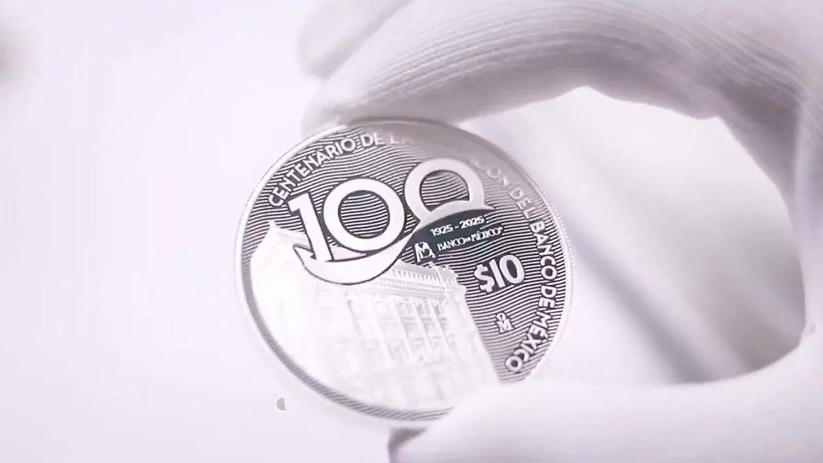 Moneda conmemorativa de Banxico por su 100 aniversario