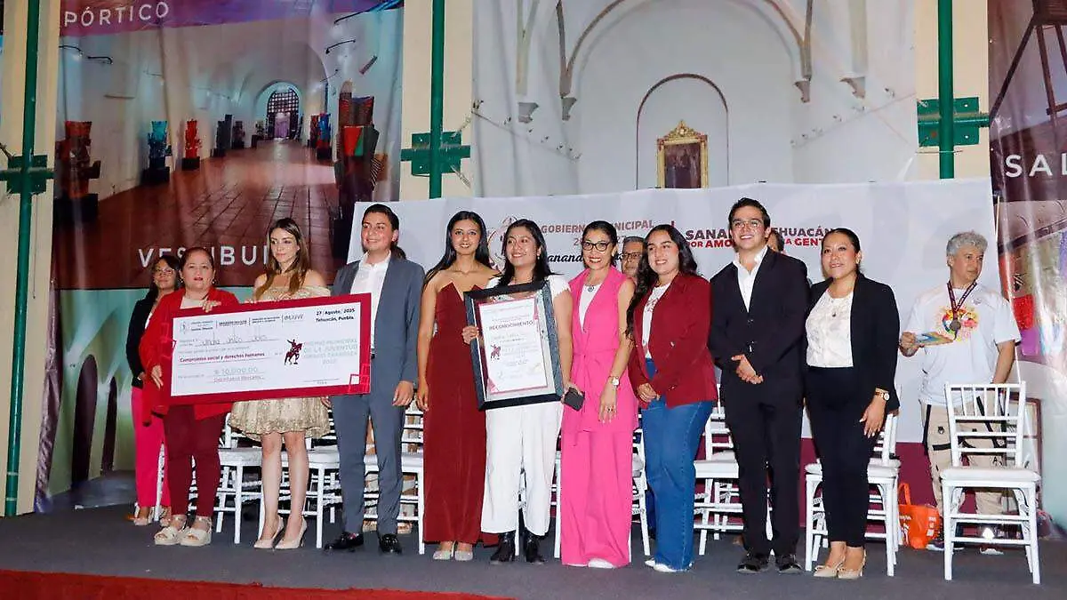 El Ayuntamiento de Tehuacán entregó el Premio Municipal de la Juventud Ignacio Zaragoza 2025
