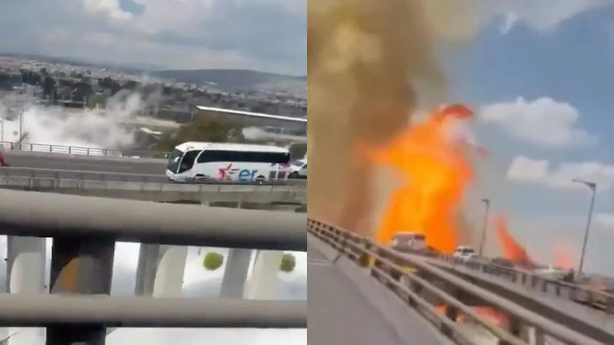 ¡A segundos de la tragedia! Poblanos se salvan de milagro en explosión de pipa en CDMX