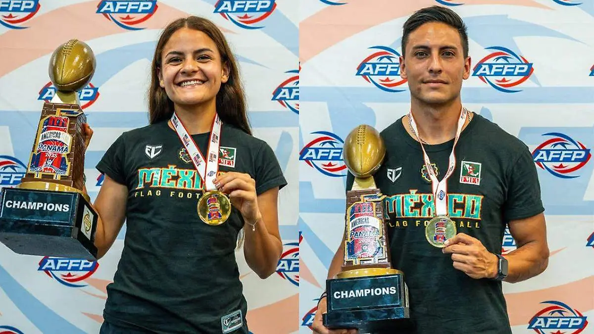 Poblanos Hanniel Reza y Ricardo Corona llevan a México al oro pese a finales suspendidas en Flag Football 2025