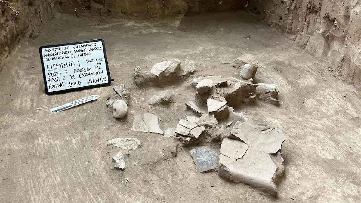 Hallazgos arqueológicos en el Zócalo de Tecamachalco