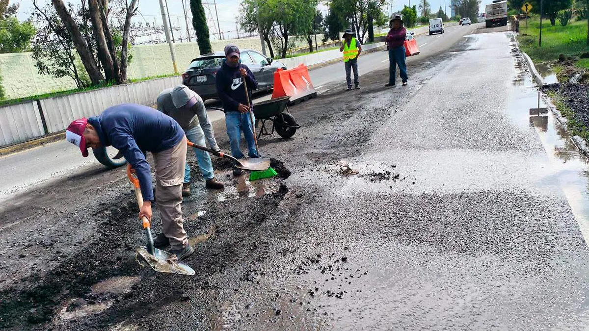 trabajos en calles de Puebla