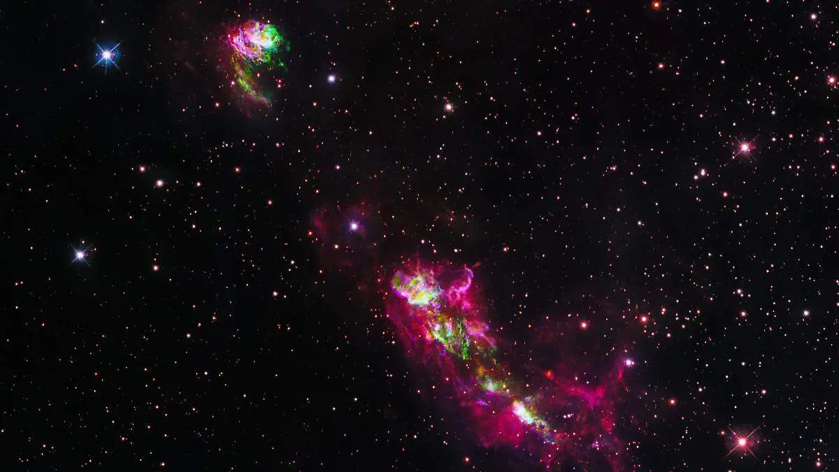 Objetos espaciales Herbig Haro vistos por el telescopio Hubble, estrellas en el espacio