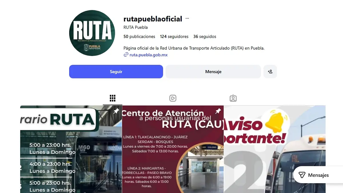 Tras detectar un perfil falso en Instagram que imita su identidad, RUTA Puebla alerta a la ciudadanía