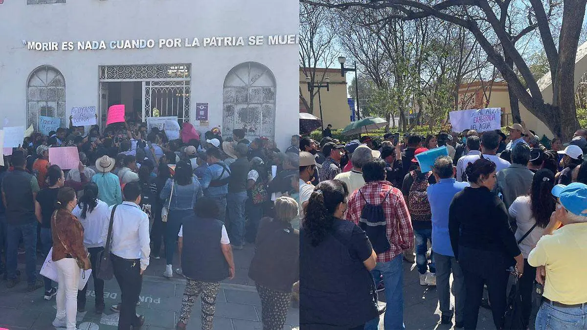 Dos grupos se manifiestan por aumento en tarifas del agua en tehuacàn; unos daban apoyo y otros lo critican 