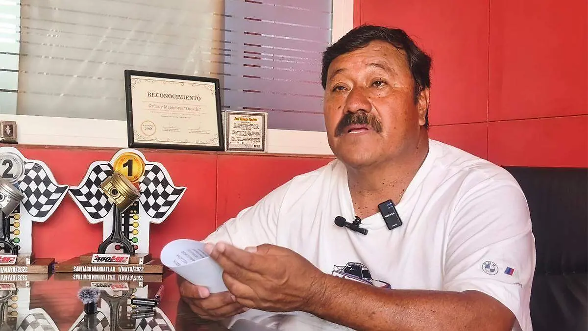 El empresario de Tehuacán y propietario de la empresa Grúas y Maniobras Oscarín, Juan Oscar Lezama Osorio