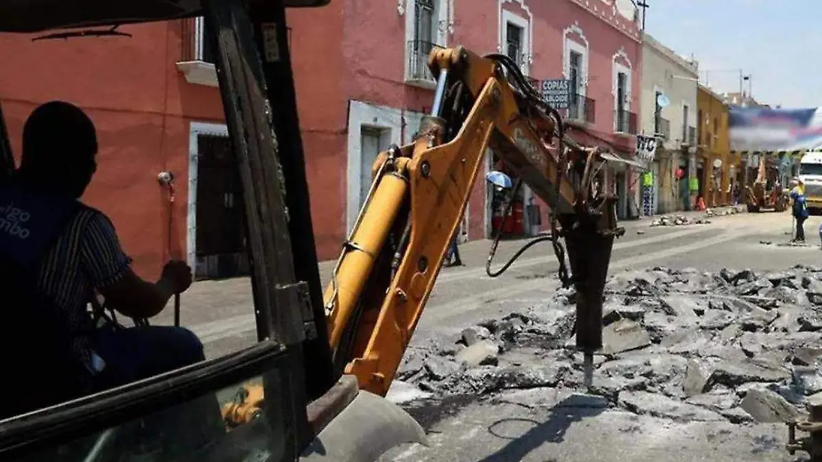 Obras en el centro de Puebla
