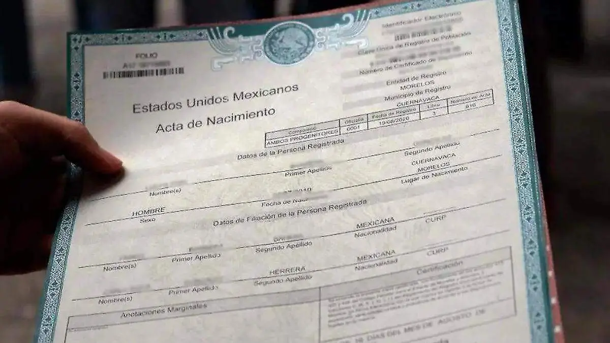acta de nacimiento