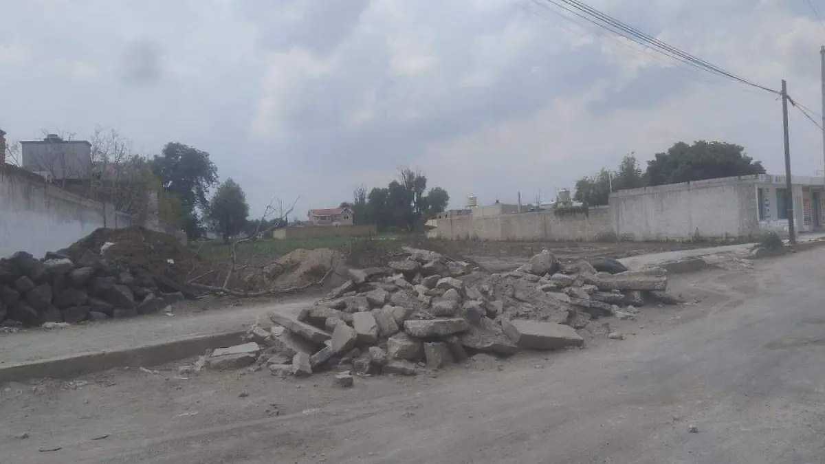 calles sin pavimentar en San Juan Tuxco
