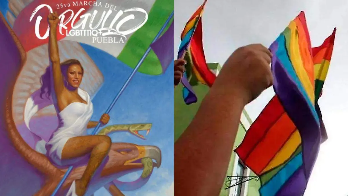 marcha del orgullo en Puebla, ilustracion de Fabian Chairez